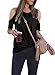 LilyCoco Womens Cut Out Cold Shoulder Top Short Sleeve Round Neck Fitted Tee Shirt Blouse