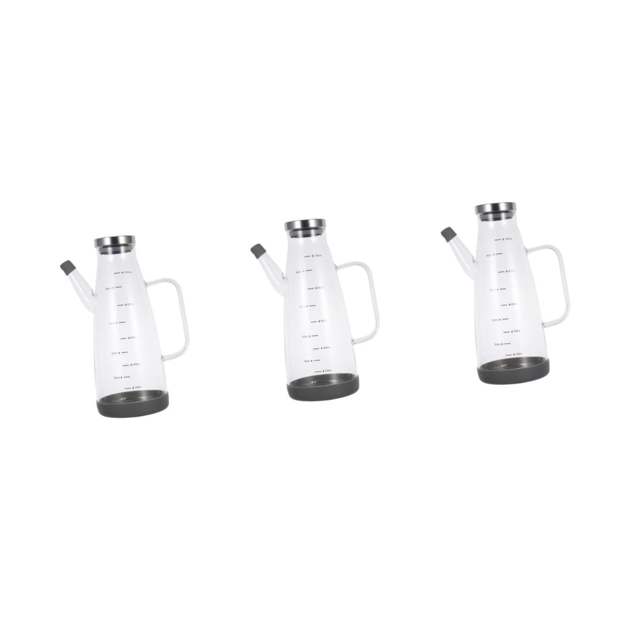 PRETYZOOM 3 Piezas Dispensador De Vinagre De Cocina Botella De Vidrio De Borosilicato Botella De Aceite De Oliva De Vidrio Transparente Gel De Sílice