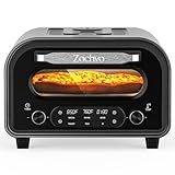 Pizza Oven Indoor, Heats up to 850°F, Makes 12” Pizzas in 90 Seconds, Electric Pizza Oven with 6 Touchscreen Presets, Countertop Pizza Ovens for Kitchen, Recipes & Pizza Stone Peel Included, Dark Grey
