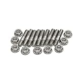 ZHANGWW ZWF Store M8 * 40 Abgaskrümmer-Bolzen-gezackte Muttern Bolzen-Schrauben kompatibel mit Civic Acura Integra V3 b d. Serie Edelstahl Abgasbolzen (Size : 9sets)