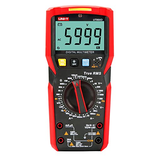 Image of UNI-T Digital Multi Meter UT89XD 6000 Counts True RMS Sine Wave Measurement LED Test Auto Range AC DC Voltage Current Resistance Capacitance Frequency Duty Cycle Diode Continuity hFE Dual Range NCV