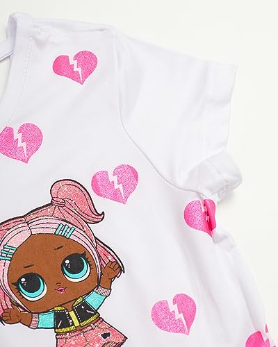 Image of L.O.L. Surprise! Girls Short Sleeve Graphic T-Shirt - Pink Cartoon Tee with Favorite Characters