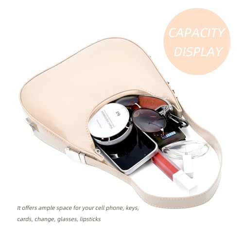 Image of Y2K Moon Bag Women's Crescent Shoulder Bag Retro Handbags Top Handle Patent Leather Cute Small Underarm Bag