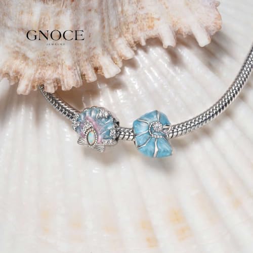 Image of GNOCE Ocean World Cute Animal Charm Beads,925 Sterling Silver Dangle Charms Fit Bracelets & Necklace, Hand-Finished Keepsake Travel Jewelry Gift for Women Men BBF