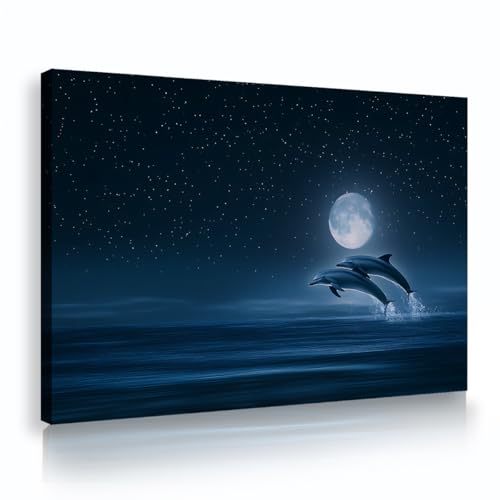 Toile murale océan lune SHENGPOSTER pour habiller un mur vide 40x56cm