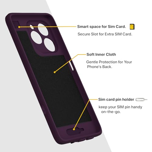 Image of Outlouders Back Cover for Realme P4 Lite 4G Soft Matte Silicone Cover with Slim Fit | Mag-Safe Logo (Not Mag-Safe Compatible) | Shockproof | Camera Protection Bumper Case (Purple)