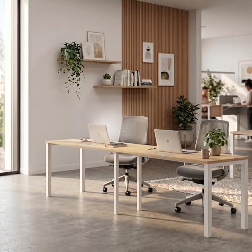 Image of Deskio Two Person Desk I 210 CM I Office Table I Workstation I Two People Office Table I Computer, Laptop Table for Office I MileOak I DIY