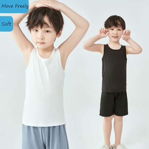 2-10 Years Boys Vest Kids Tank Tops Cotton Shirt Sleeveless Soft Breathable Toddler Children Undershirts 4 Pack4