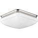 Progress Lighting P350018-009-30 Square Glass FM One-Light LED Flush Mount, Brushed Nickel