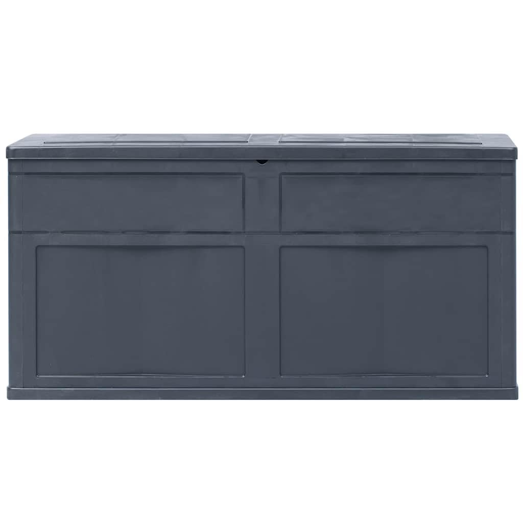 Outdoor Aufbewahrungsbox 320L Gartenbox Schwarz Stauraum für Kissen Decken Werkzeuge robuste Kunststoff Truhe mit Holzoptik für Innen und Außen