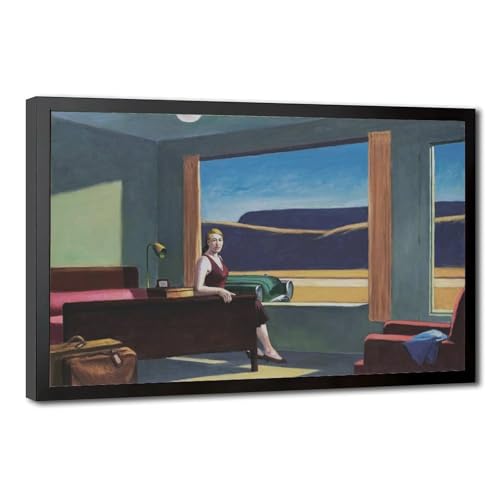 Toile Western Motel Hopper pour habiller un mur vide de salon cadre inclus 20x30