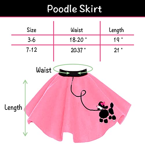 Faybox Poodle Skirt 1950S Costume Accessory Set Of 5Pcs For Girls,100 Days Of School Costume For Kids Pink thumb #3
