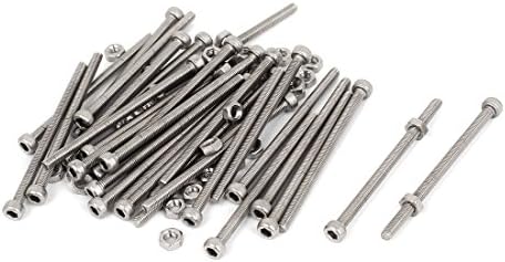 20 Vis M3x30mm à Tête Hexagonale Avec écrous - Inox Uxcell (Lot Complet)