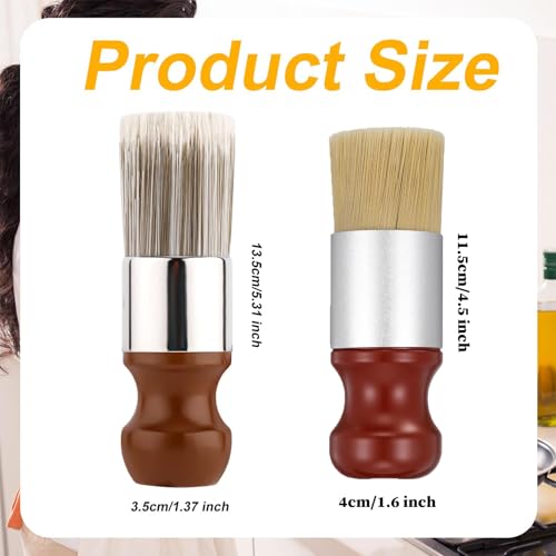 Image of 2pcs Salve Brush for Furniture, Wood Furniture Brush Repair Durable Salve Brush for Leather 2025 New Leather Furniture Salve Brush Set for Furniture Car Seats Jackets Shoes