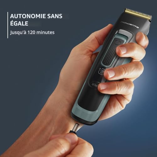 Rowenta Advancer Tondeuse à cheveux et tondeuse à barbe pour homme, 2 peignes réglables offrent 29 longueurs de coupe confortables, fonctionnalité TN5224