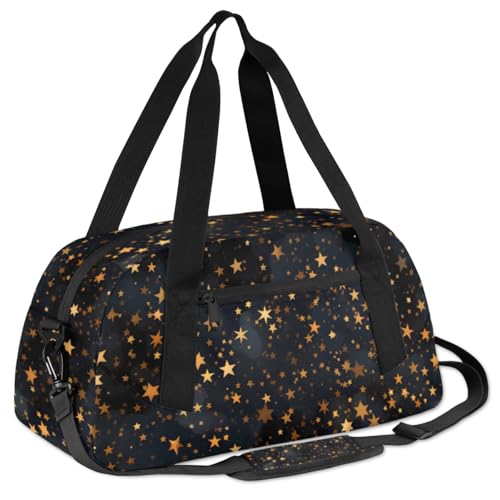 Black Gold Glitter Kids Duffle Bag Boys Girls Small Sport Dance Gym Bag for Overnight Travel Weekender Carry On3