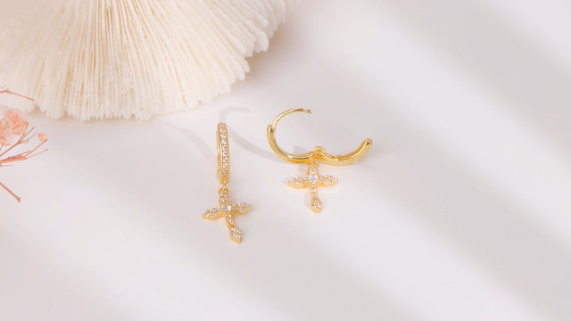 3 Paires De Boucles D'oreilles Croix En Argent 925 – Élégantes Et Hypoallergéniques Pour Femme Et Homme