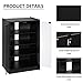 HOMCOM Media Cabinet, 4-Tier Stereo Cabinet, Record Player Stand with Vinyl Record Storage, Adjustable Shelves, Tempered Glass Doors and Cable Management, Distressed Black