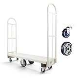 VEVOR Chariot à Plateforme en U Charge 907 kg Chariot à Plateau Étroit 152,5x41 cm pour Manutention, Transport Matériaux Longs Volumineux Usine, Entrepôt, Atelier, avec 6 Roues, 2 Poignées Amovibles