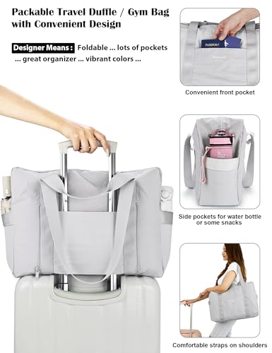 For Frontier Spirit Airlines Personal Item Bag Foldable Travel Duffel Bag for Women and Men 18x14x8 (Grey)3