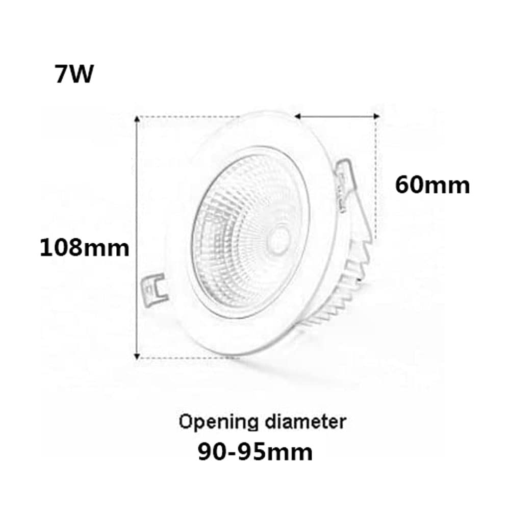 Iluminación Empotrada LED Luces de Techo Aluminio Vetas de Madera Focos LED Empotrables Iluminación de Techo Empotrada de Reemplazo Embellecedor Deflector de Metal,