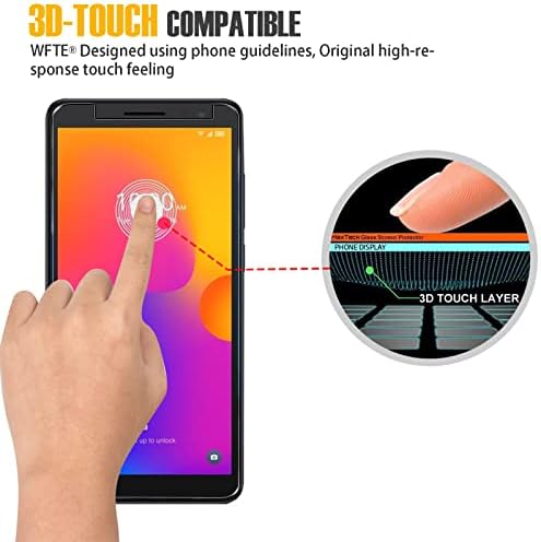 WFTE [2-Pack Screen Protector for Alcatel 1B (2022),Anti-Scratch,High Transparency,Anti-fingerprint,Bubble-Free,Dust-Free Premium Tempered Glass Screen Protector For Alcatel 1B (2022)