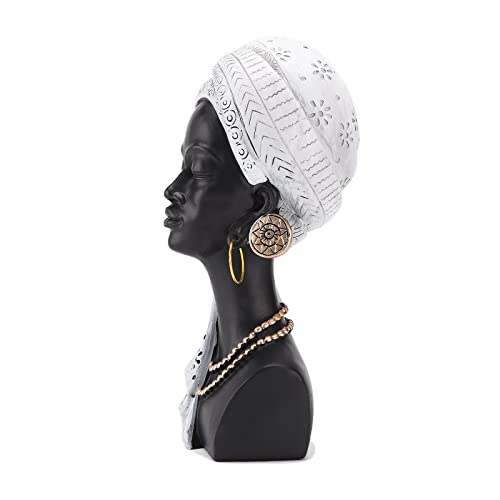 Estatua Busto Mujer Africana Negra 11.8 pulg Resina miniatura 5