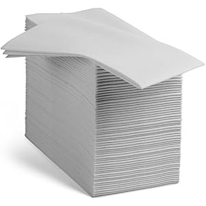 Linen-Feel Colored Paper Napkins – Decortive Cloth-Like Light Gray Dinner Napkins – Soft And Absorbent. For Kitchen, Party, Wedding, Bathroom Or Any Occasion. (Pack of 100)