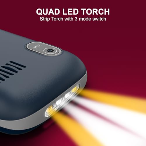 Image of Lava A3 Torch Dual Sim Keypad Mobile Phone | 1750mAh Big Battery | Quad Strip Torch & Slide Button | 1.8 inch Large Display | Vibration Alert | 7 Language Support (Blue Silver)