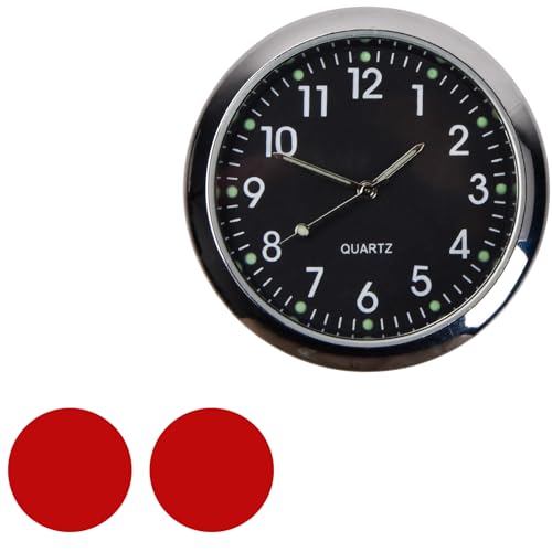 Armaturenbrett Uhr Mini Quarz Autouhr mit Clip für Auto Innendekoration, kleine Wanduhr (Schwarz)