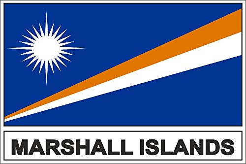 Akachafactory Autocollant Sticker Drapeau MH iles Marshall