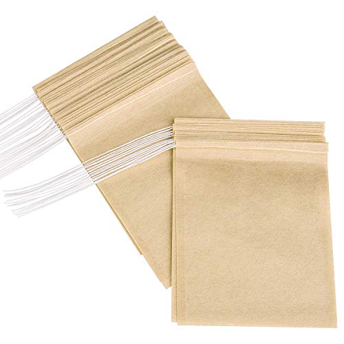 300PCS Loose Leaf Tea Filter Bags, Disposable Drawstring Paper Tea Bag (3.15 X 3.94