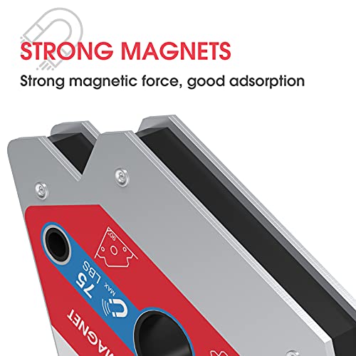 Image of YESWELDER 75 lb Welding Magnet 2 Pc of Welding Magnet 75 lb Holding Power | magnetic holding support, workpiece positioning, fit-up, assembly