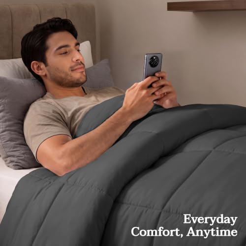 Image of Utopia Bedding Duvet Insert, Twin Comforter 64 x 88 Inches, Grey