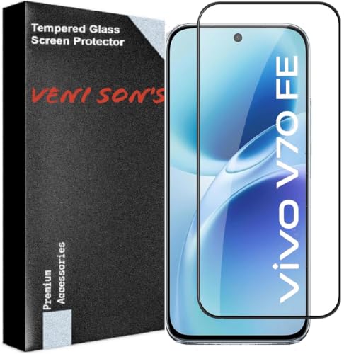 Image of VENI SON'S Scratch And Tear Resistant, Crystal Clear Edge to Edge Tempered Glass Screen Protector Guard Compatible With Vivo V70 FE