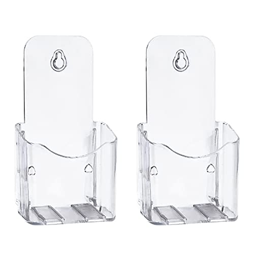 Zasvec Soporte para Folletos 2 piezas Expositor para Folletos Acrílico Soporte de Mesa para Folletos Portafolletos Expositor Folletos Pared o Mesa para Folletos o Catálogos, Transparente