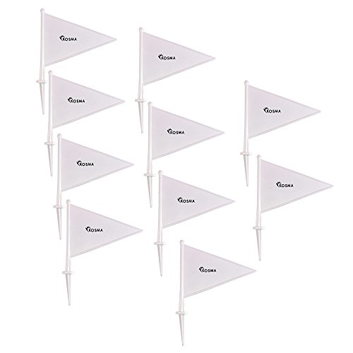 Kosma Pack de 10 marcadores de límite de banderas - Cricket/rounders/ deportes de campo /juegos al aire libre (blanco)