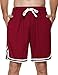 Litherday Pantaloncini Uomo Pantaloncini Sportivi Uomo Pantaloni Uomo Estivi Pantaloni Sportivi Uomo Corti Comodo e Traspirante Pantaloncini per Giocare a Basket e Correre A-Rosso M