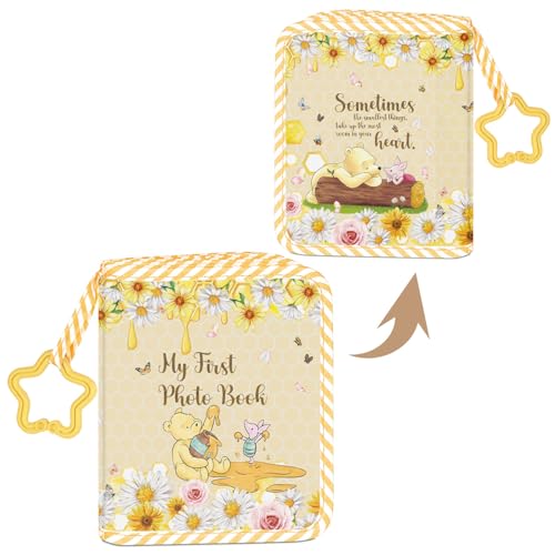 Image of Winnie Baby Memory Soft Album, My First Family Album Photo, My First Photo Book, Honey Bear Toddler Photos Albums, Winnie Baby Photo Albums Gifts for Babies Newborn Toddler Kids 5.5 x 7 inch