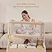 3-in-1 Baby Bassinet, Rocking Bassinet, Bedside Bassinet for Baby, Stable and Secure Bassinet Bedside Sleeper for Newborn & Infant, 6 Height Adjustable with Wheels, Mattress & Breathable Mesh (Khaki)