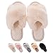 Gainsera Pantofole Peluche Donna Invernali Ciabatte Pelose Pantofole Pelliccia Comode Morbido Antiscivolo,a Bianca 38-39 EU 260