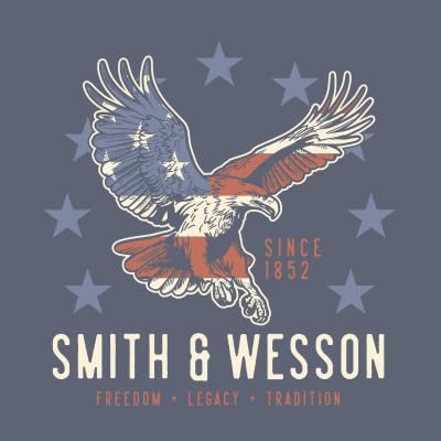 Smith & Wesson Officially Licensed Men's Crewneck T-Shirt, Americana Pride, Flag and Eagle Graphic Short Sleeve Tee3