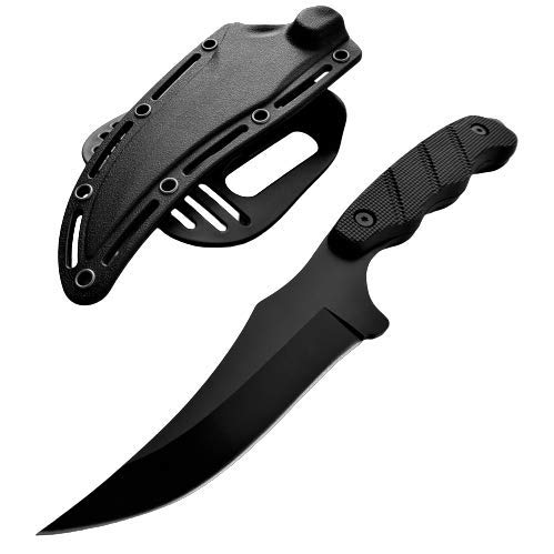 KCCEDGE Tactical Knife Hunting Knife Survival Knife 9" Full Tang Fixed Blade Knives Camping Accessories Camping Gear Survival Kit Survival Gear and Equipment Tactical Gear 80183 (Black)