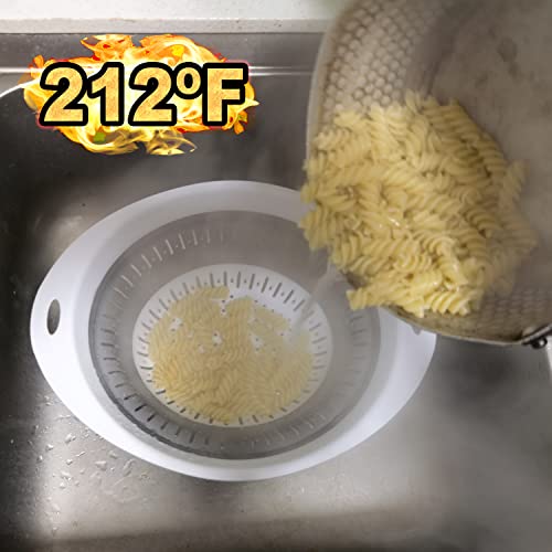 Collapsible Colander, 2Pcs Silicone Food Strainer, Quick Drainage,Bpa Free,Dishwasher-Safe,Pasta Strainer For Draining Pasta,Vegetable And Fruit (Gray) #TOP5