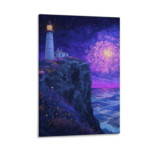 Toile phare côtier 40x60 cm pour transformer un mur vide en paysage apaisant