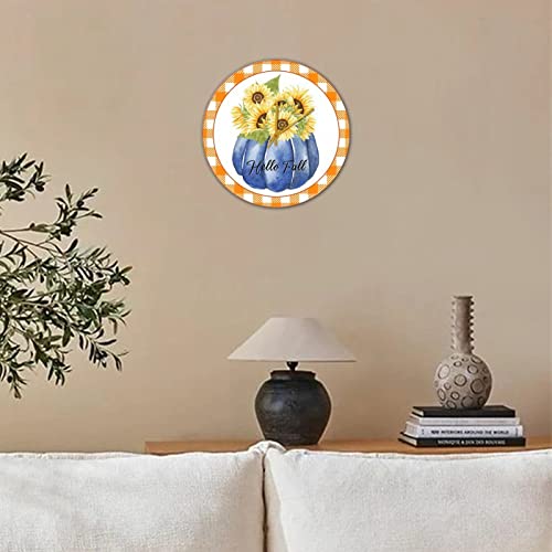 Horloge murale en bois Hello Fall de style rustique chic 38cm