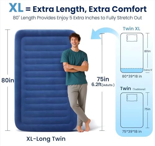 KINGJERRY Twin XL Air Mattress with Built-in Pump の商品画像 2