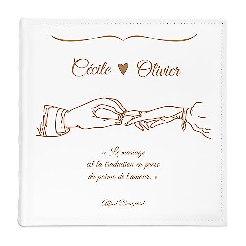 Maverton Album Photo mariage à 500 photos avec personnalisation sur la couverture - Livre Photos pour couple - cadeau mariage - anniversaire de rencontre - album photo pochette - Cadeau Noel - maries