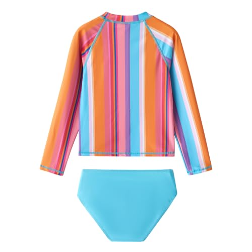 Image of Toddler and Little Girls Rash Guard Swimsuit Set UPF 50+ Swimwear