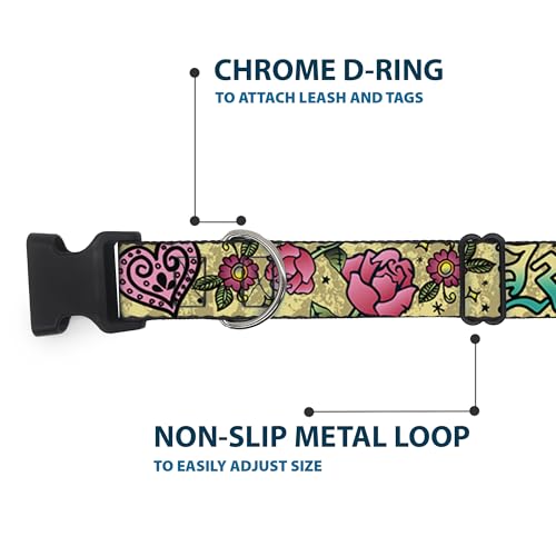 Collier de Clip en Plastique Buckle Down Réglable de 15 à 66 cm Marron L